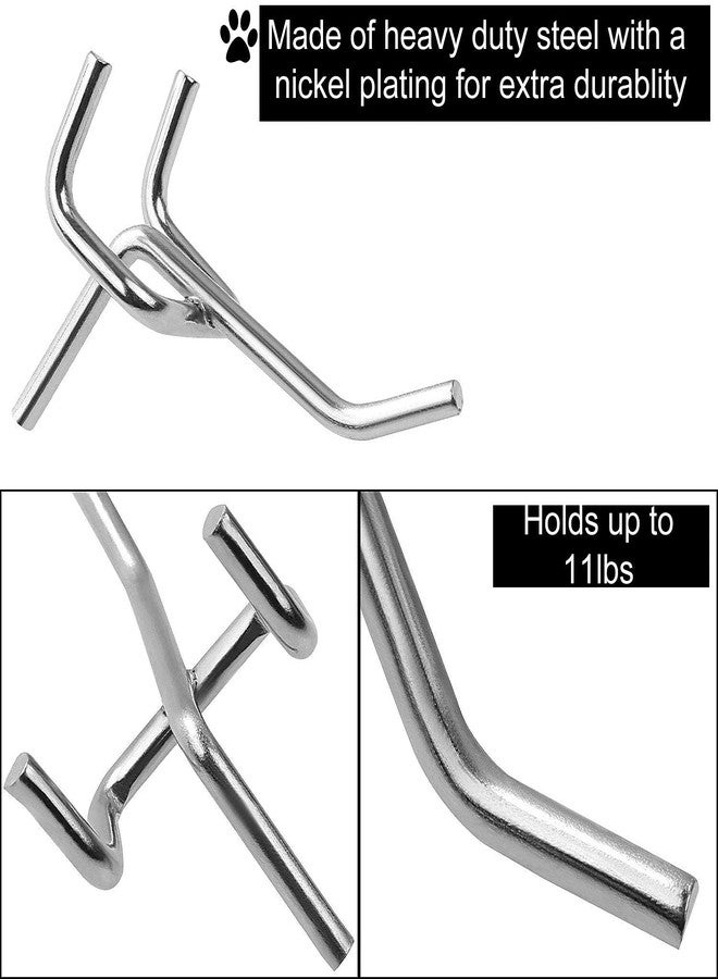 FengWu 60 Packs Metal Pegboard Hooks, 2/4/6 Inch Set, 1/8" Assortment for Tools, Jewelry, Shelving - Image 2